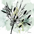 Fleur d&eacute;licate sur fond aquarelle verte